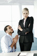 Businessman begging his superior.