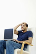 Man using laptop.