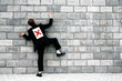 Businessman with a cross on his back.