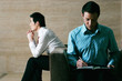 Foto: Businessmen waiting to be interviewed. Businessmen waiting to be interviewed.