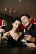 Couple proposing a toast