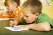 Children colouring in the classroom