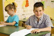 Children colouring in the classroom