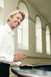 Businessman making notes