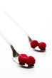 Raspberries on spoon