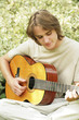 Young man playing the guitar