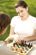 Couple playing chess