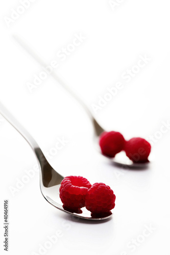 Photo: Raspberries on spoon Raspberries on spoon