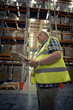 Man checking warehouse goods