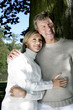 Foto: Couple smiling while hugging Couple smiling while hugging