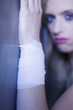 Woman with injured wrist