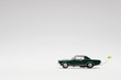 Toy car with leaf in exhaust pipe