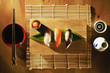 Sushi on chopping board