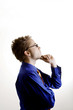 Foto: Businessman with glasses thinking Businessman with glasses thinking