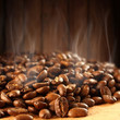 Photo: coffee beans and smoke coffee beans and smoke