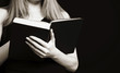 Woman reading book