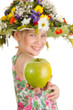 Small girl with hat of flowers Small girl with hat of flowers