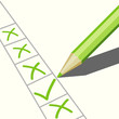 pencil and check marks