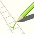 pencil and check mark