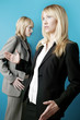 Businesswoman moving in a robotic way