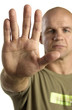 Man showing a stop gesture
