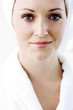 A portrait of a young lady in bath robe