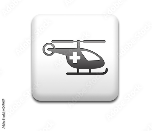 Illustration: Boton cuadrado blanco helicoptero medico Boton cuadrado blanco helicoptero medico