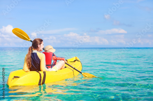Photo: Mother and son kayaking Mother and son kayaking