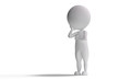 Serious and thoughtful 3d human on white background Serious and thoughtful 3d human on white background