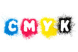 CMYK Toner formt Buchstaben
