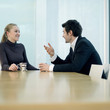 Colleagues chatting leisurely