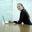 Executive using laptop
