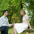 Man proposing to his girlfriend