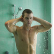 Man enjoying his shower time