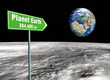 Illustration: signpost on the moon signpost on the moon