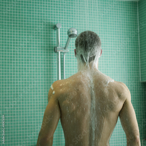 Photo: Man enjoying his shower time Man enjoying his shower time