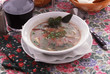 Minestra di orzo legumi e costata affumicata Barley soup