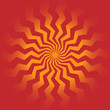 Vivid background with swirling red-orange sun rays