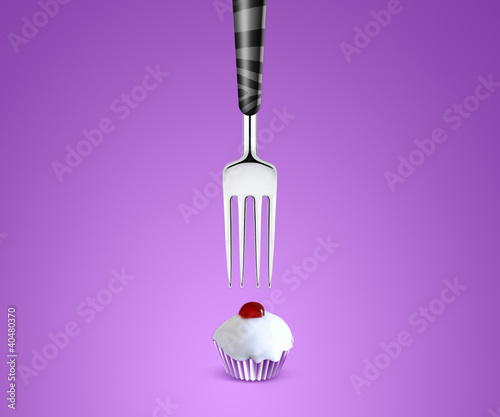 Photo: attractive muffin cake and froke attractive muffin cake and froke