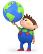 boy with globe