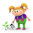 girl watering sprout girl watering sprout