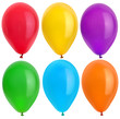 color balloons isolated on white