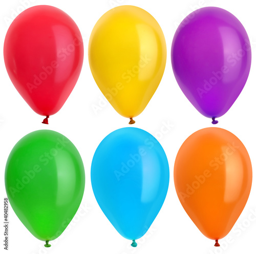Photo: color balloons isolated on white color balloons isolated on white