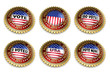 Presidential Election 2012 Buttons with clipping paths