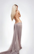 Fashion blond beautiful female model with Straight Long Hair, bo