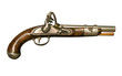 Flintlock pistol isolated against white background Flintlock pistol isolated against white background
