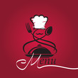 chef hat with spoon and fork