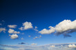 White clouds in blue sky.