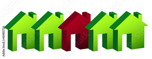 Illustration: row of houses illustration design over white row of houses illustration design over white