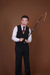 Businessman with a fishing rod